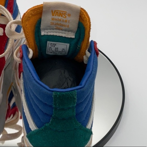 Vans Blue and Red High-Top Sneakers - Picture 6 of 6